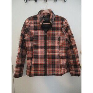 Eddie Bauer Womens Sz M Down Insulated Puffer Jacket Packable Red Plaid Packable